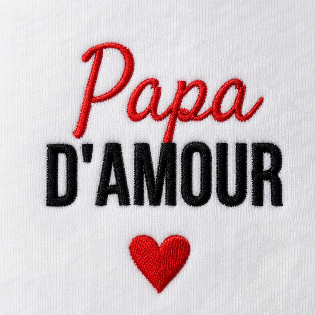 Sweat à capuche personnalisé papa brodé - Papa d'amour – vue 6