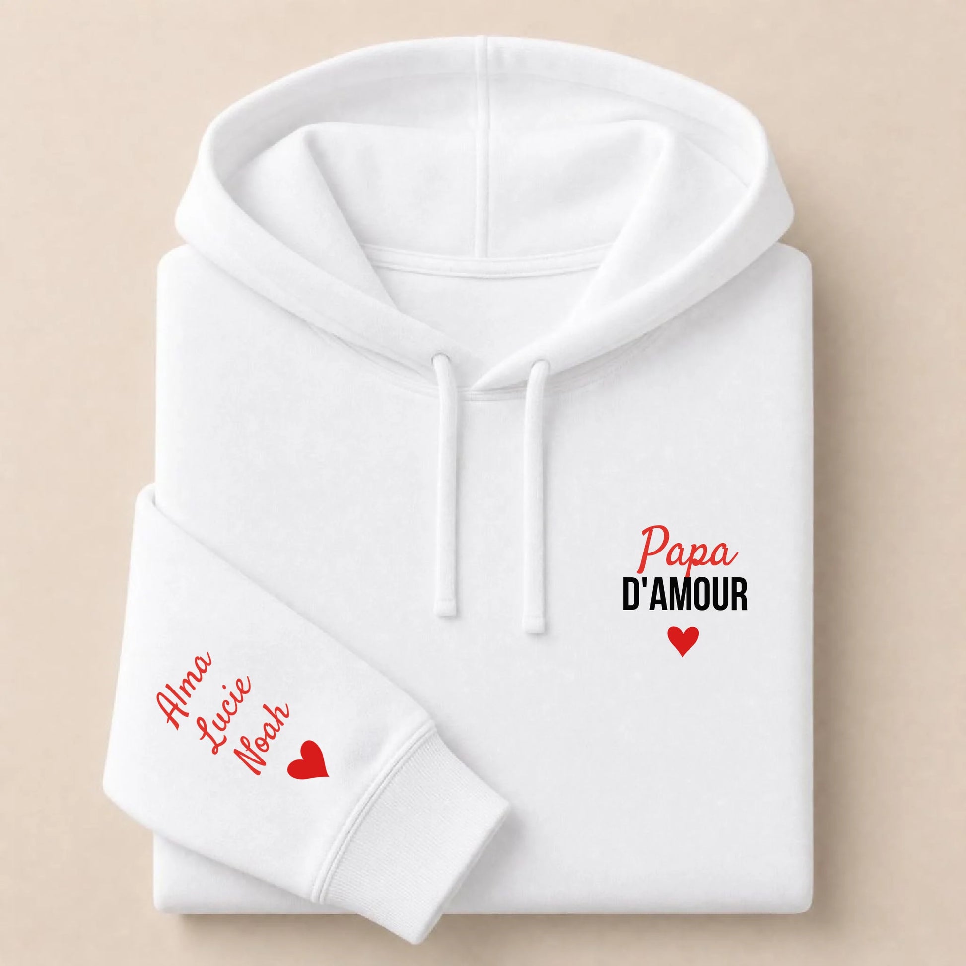Sweat à capuche personnalisé papa brodé - Papa d'amour – vue 8