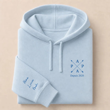 Sweat à capuche personnalisé papa brodé - Papa depuis – vue 13