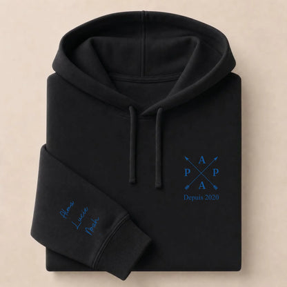Sweat à capuche personnalisé papa brodé - Papa depuis – vue 18