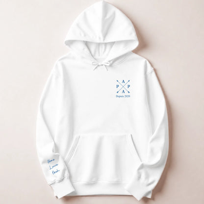 Sweat à capuche personnalisé papa brodé - Papa depuis – vue 6