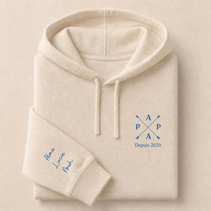 Sweat à capuche personnalisé papa brodé - Papa depuis – vue 8