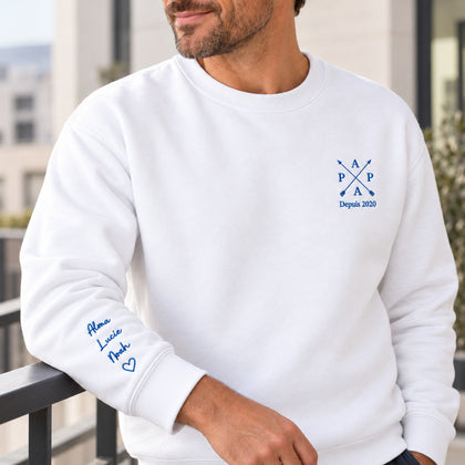 Sweat personnalisé papa Papa depuis blanc porté en extérieur urbain