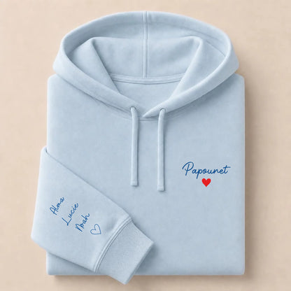 Sweat à capuche personnalisé papa brodé - Papounet – vue 16