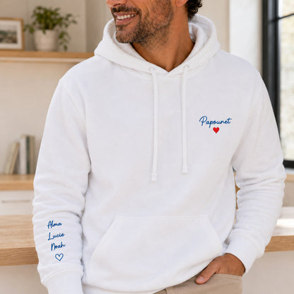 Sweat à capuche personnalisé papa brodé - Papounet – vue 4