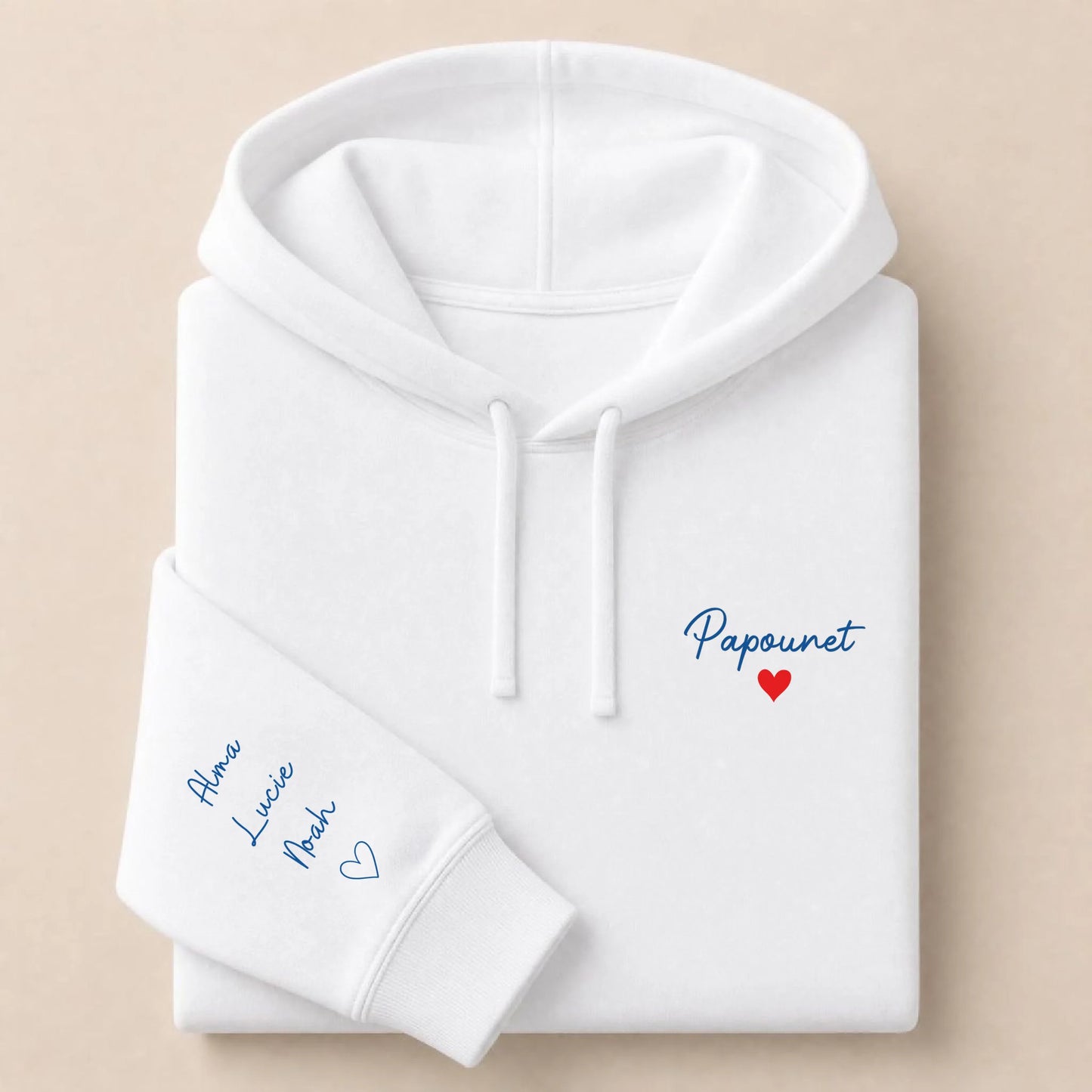 Sweat à capuche personnalisé papa brodé - Papounet – vue 8