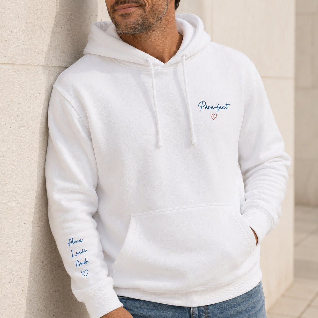 Sweat à capuche personnalisé papa brodé - Père-fect – vue 4