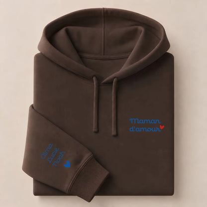 Sweat à capuche personnalisé maman - Maman d'amour – vue 12