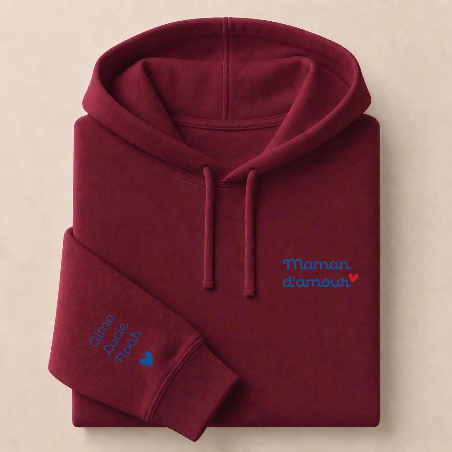 Sweat à capuche personnalisé maman - Maman d'amour – vue 16