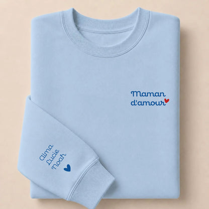Sweat à capuche personnalisé maman - Maman d'amour – vue 28