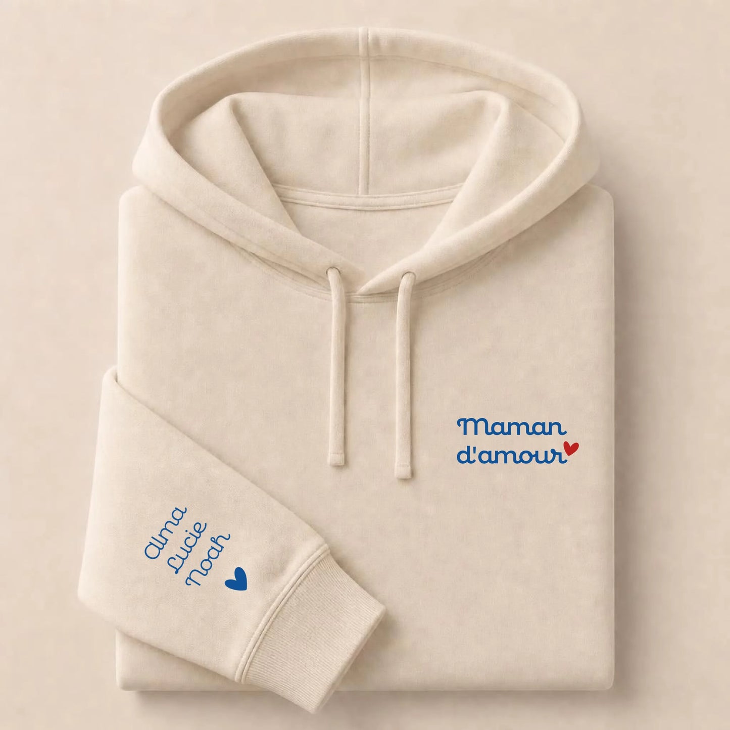 Sweat à capuche personnalisé maman - Maman d'amour – vue 9