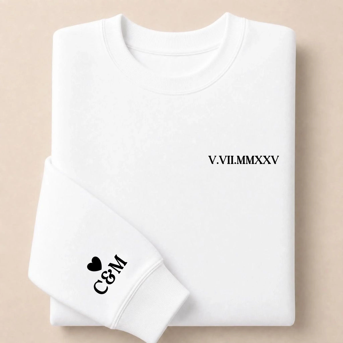 Sweat personnalisé couple brodé date – vue 23