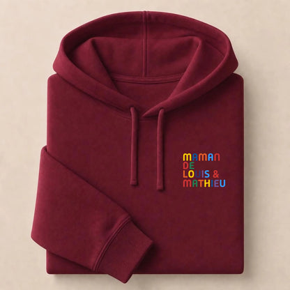 Sweat personnalisé Maman - Prénoms multicolore brodé – vue 11