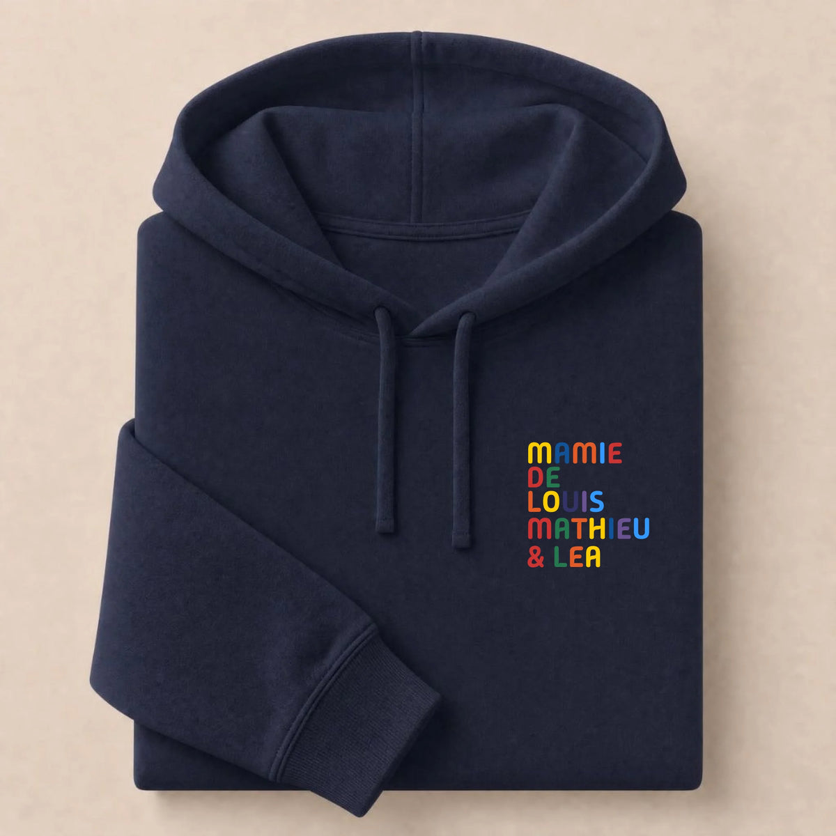 Sweat personnalisé Mamie - Prénoms multicolore brodé – vue 10