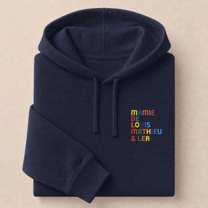 Sweat personnalisé Mamie - Prénoms multicolore brodé – vue 10