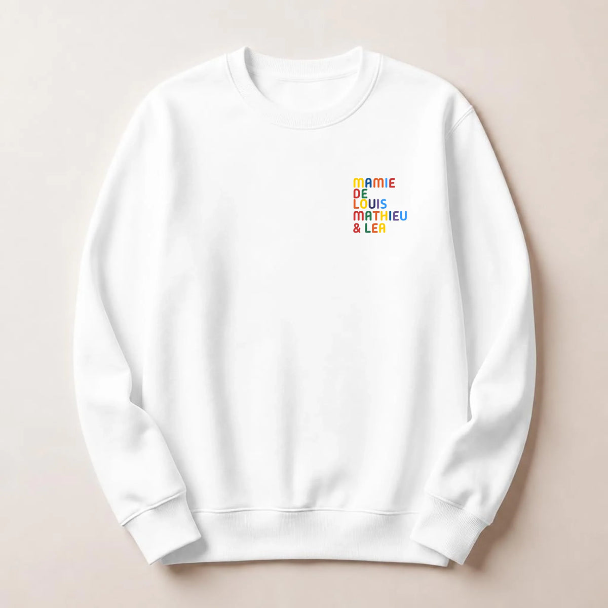 Sweat personnalisé Mamie - Prénoms multicolore brodé – vue 15