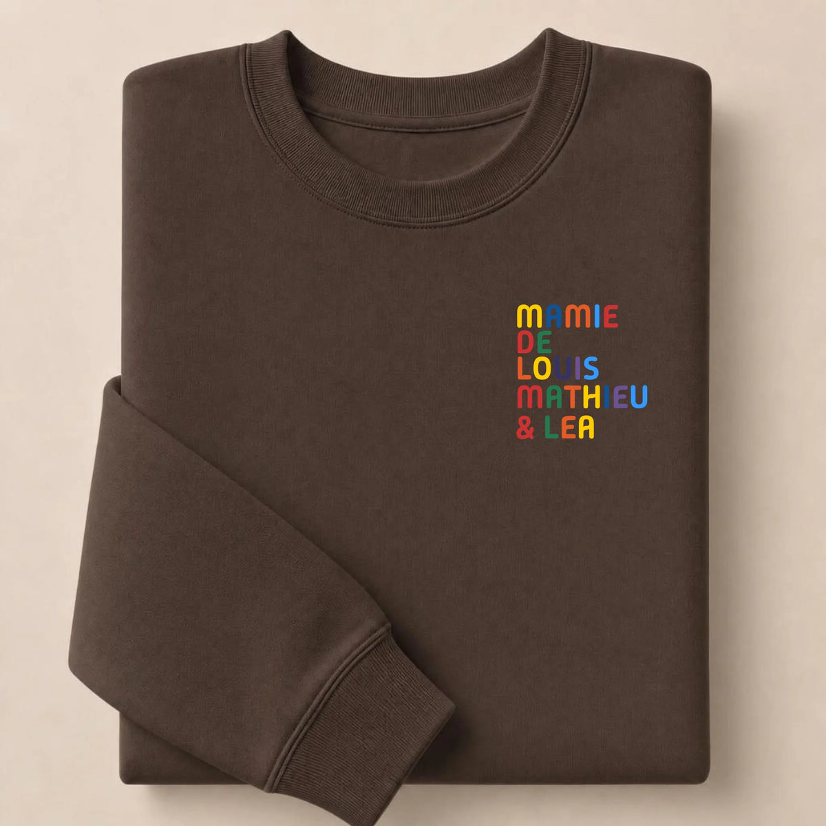 Sweat personnalisé Mamie - Prénoms multicolore brodé – vue 22
