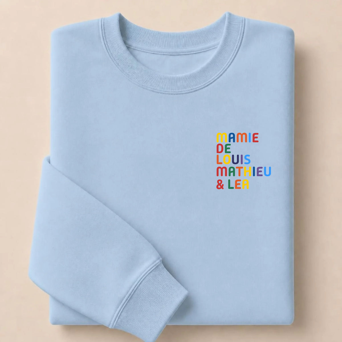 Sweat personnalisé Mamie - Prénoms multicolore brodé – vue 24