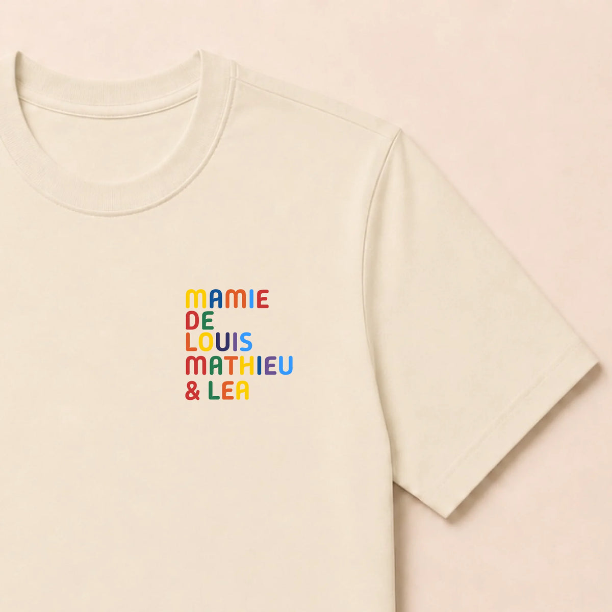 Sweat personnalisé Mamie - Prénoms multicolore brodé – vue 37