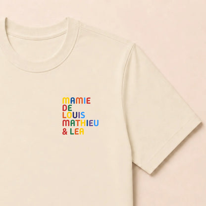 Sweat personnalisé Mamie - Prénoms multicolore brodé – vue 37