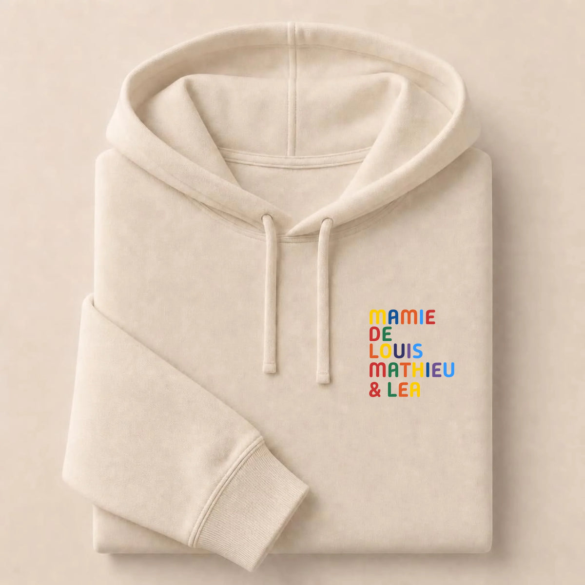 Sweat personnalisé Mamie - Prénoms multicolore brodé – vue 4