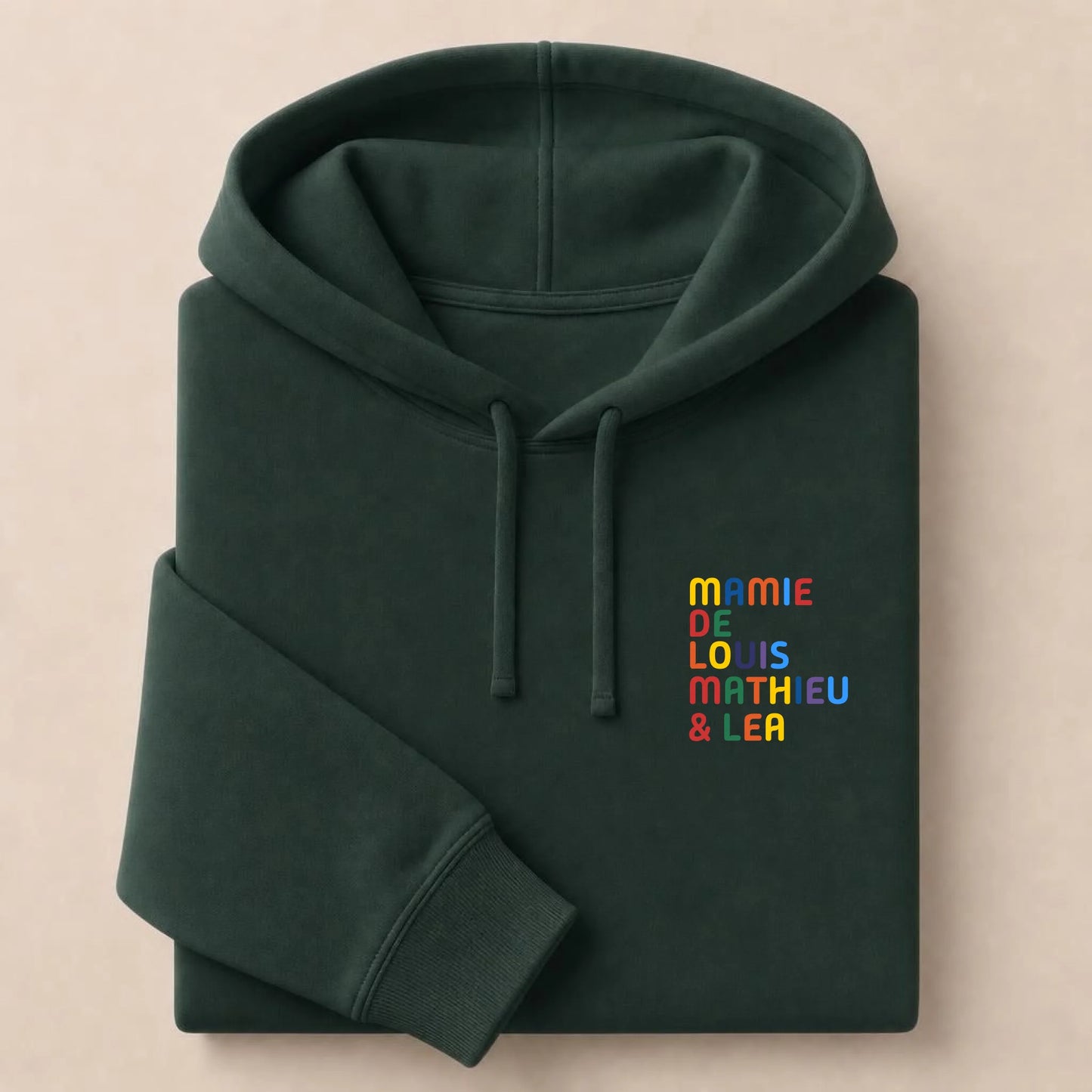 Sweat personnalisé Mamie - Prénoms multicolore brodé – vue 8