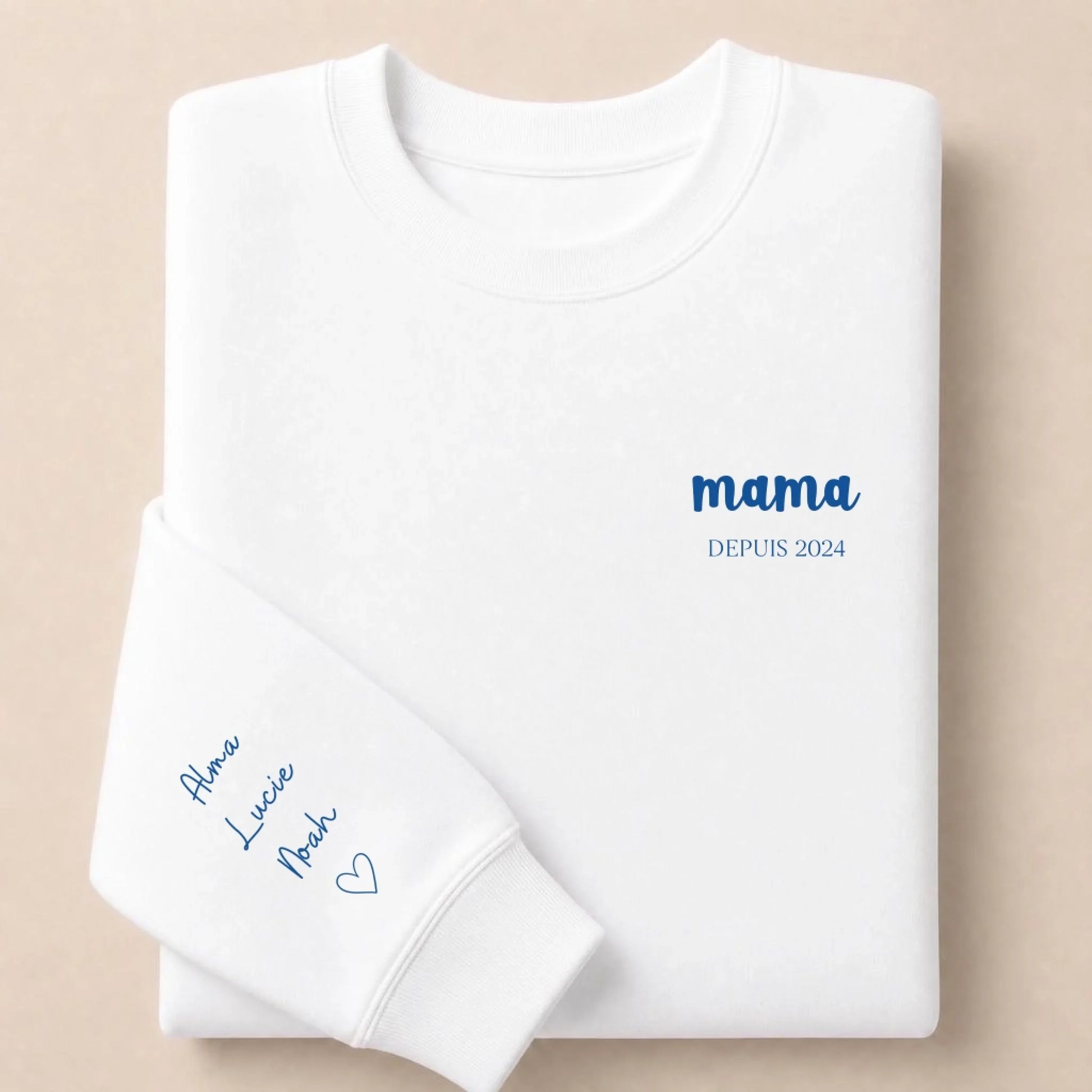 Sweat à capuche personnalisé papa brodé - Papa depuis et prénoms des enfants – vue 21