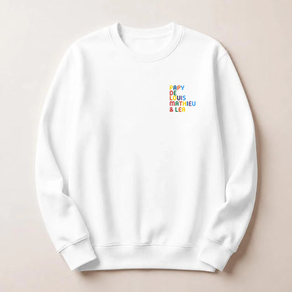 Sweat personnalisé Papy - Prénoms multicolore brodé – vue 15