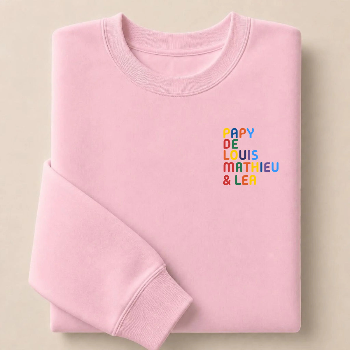Sweat personnalisé Papy - Prénoms multicolore brodé – vue 21