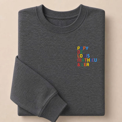 Sweat personnalisé Papy - Prénoms multicolore brodé – vue 23