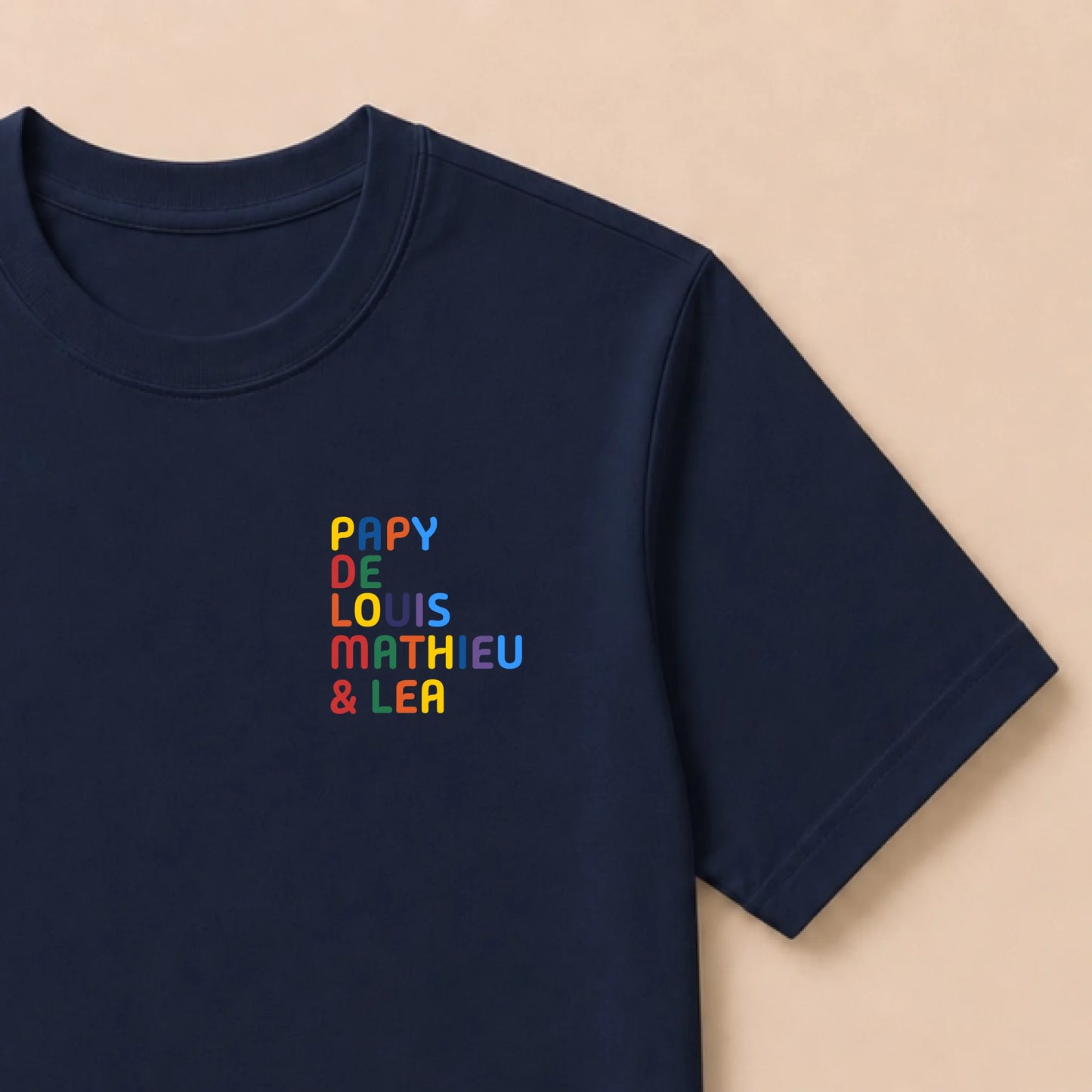 Sweat personnalisé Papy - Prénoms multicolore brodé – vue 39
