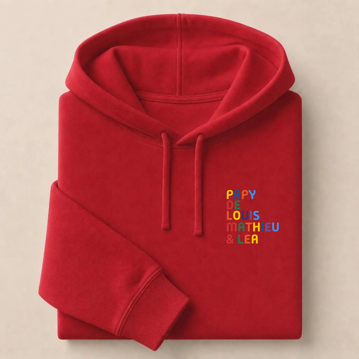 Sweat personnalisé Papy - Prénoms multicolore brodé – vue 5
