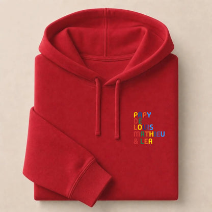 Sweat personnalisé Papy - Prénoms multicolore brodé – vue 5