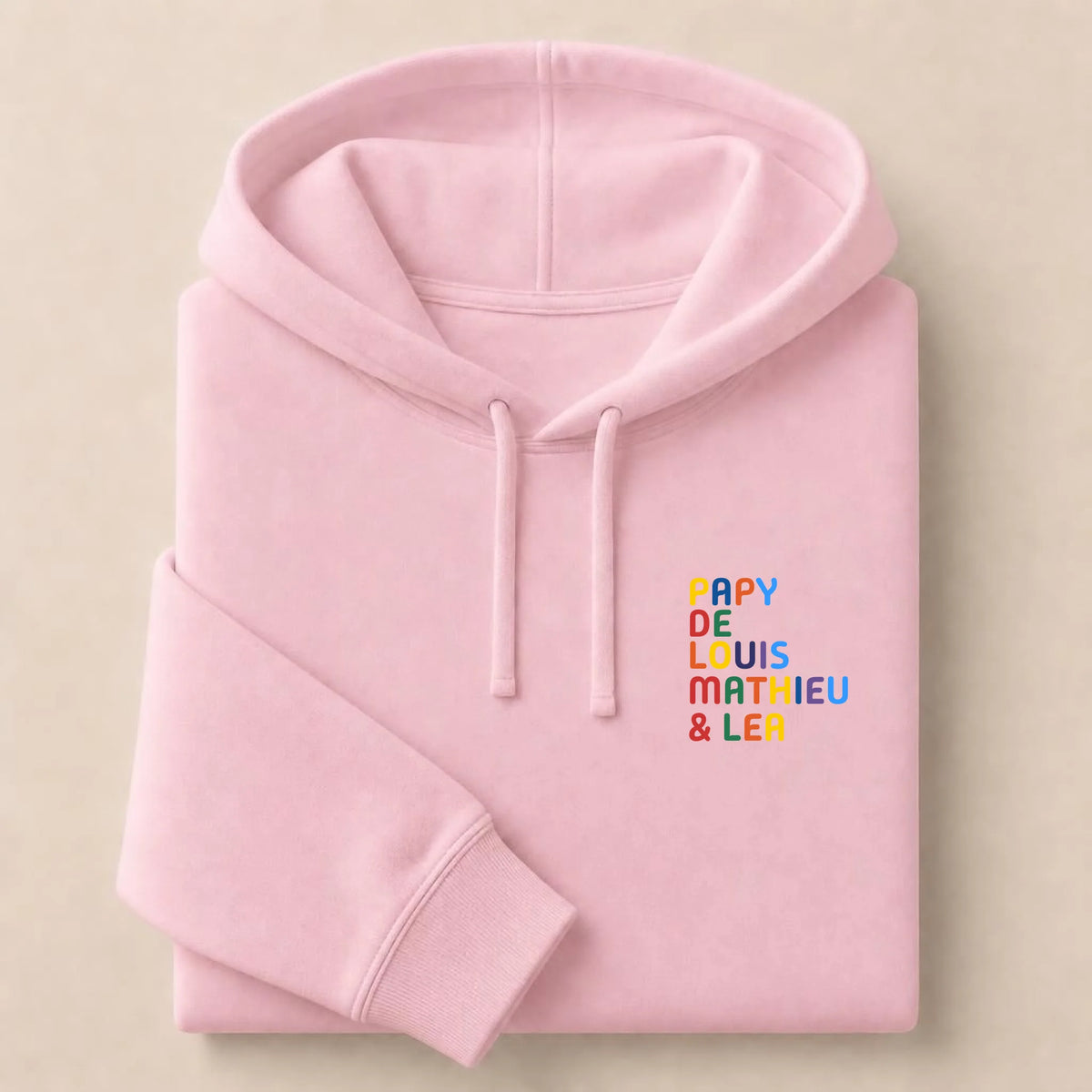 Sweat personnalisé Papy - Prénoms multicolore brodé – vue 6