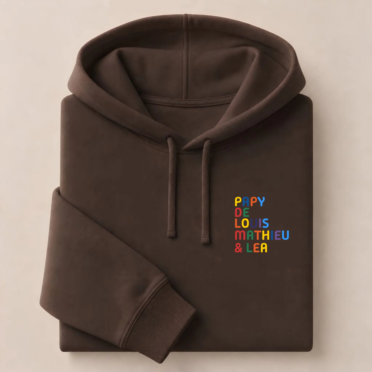 Sweat personnalisé Papy - Prénoms multicolore brodé – vue 7