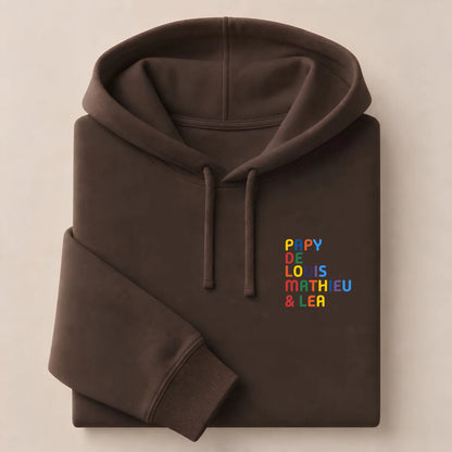 Sweat personnalisé Papy - Prénoms multicolore brodé – vue 7