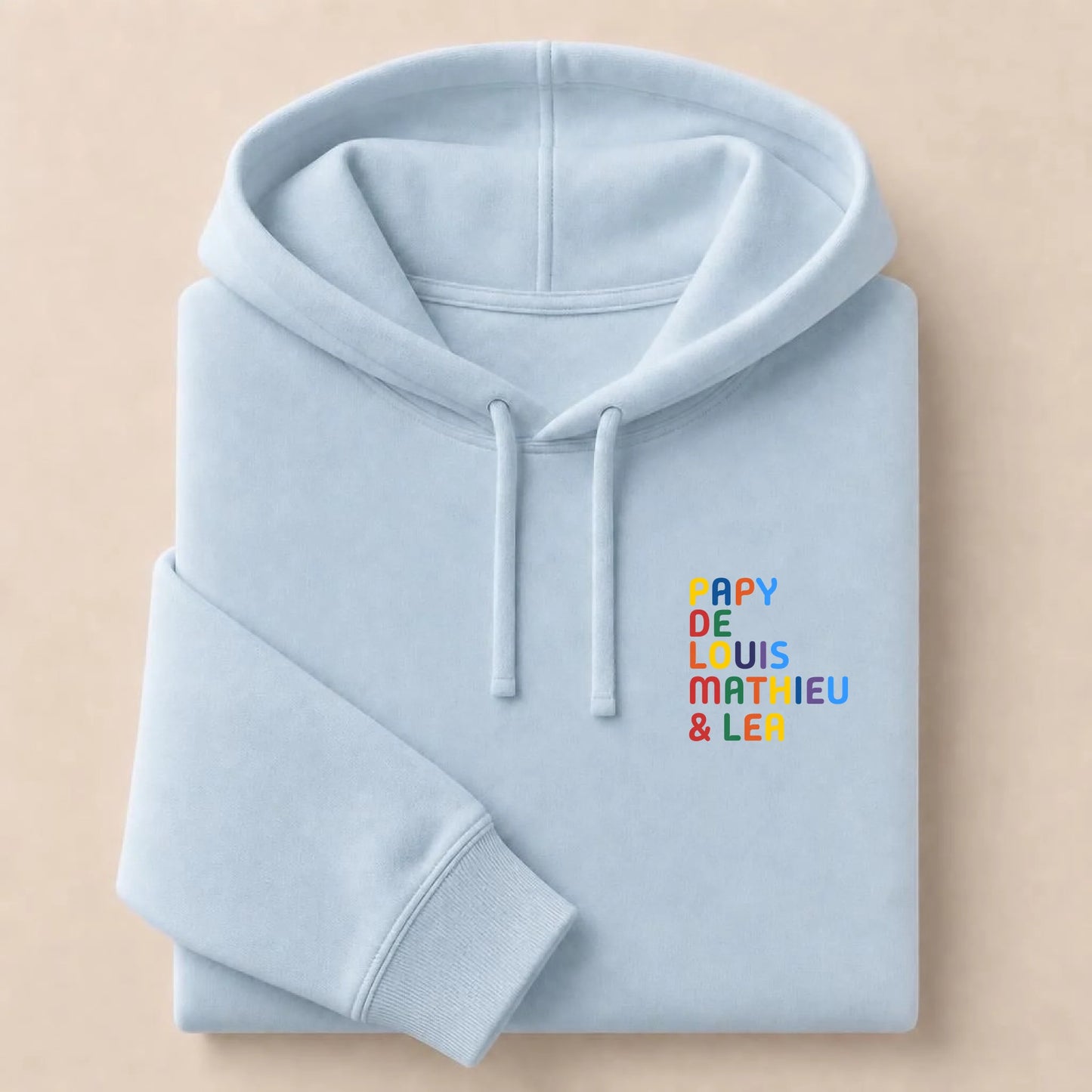 Sweat personnalisé Papy - Prénoms multicolore brodé – vue 9