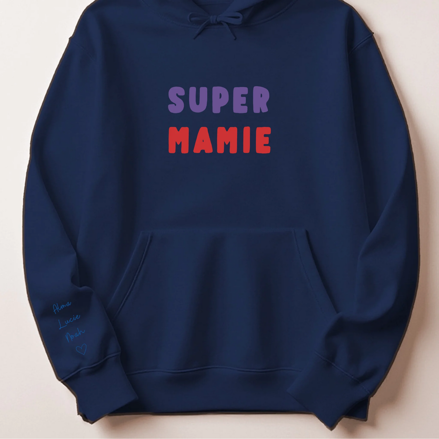 Sweat à capuche personnalisé mamie brodé - Super mamie – vue 14