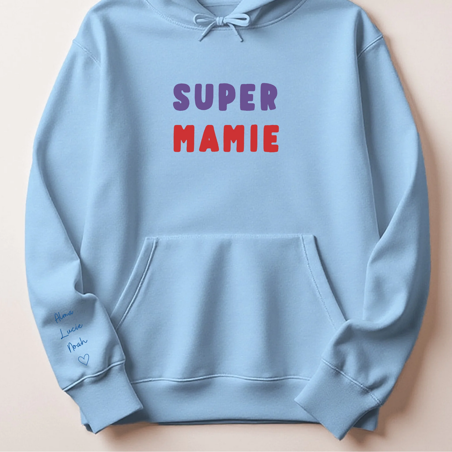 Sweat à capuche personnalisé mamie brodé - Super mamie – vue 15
