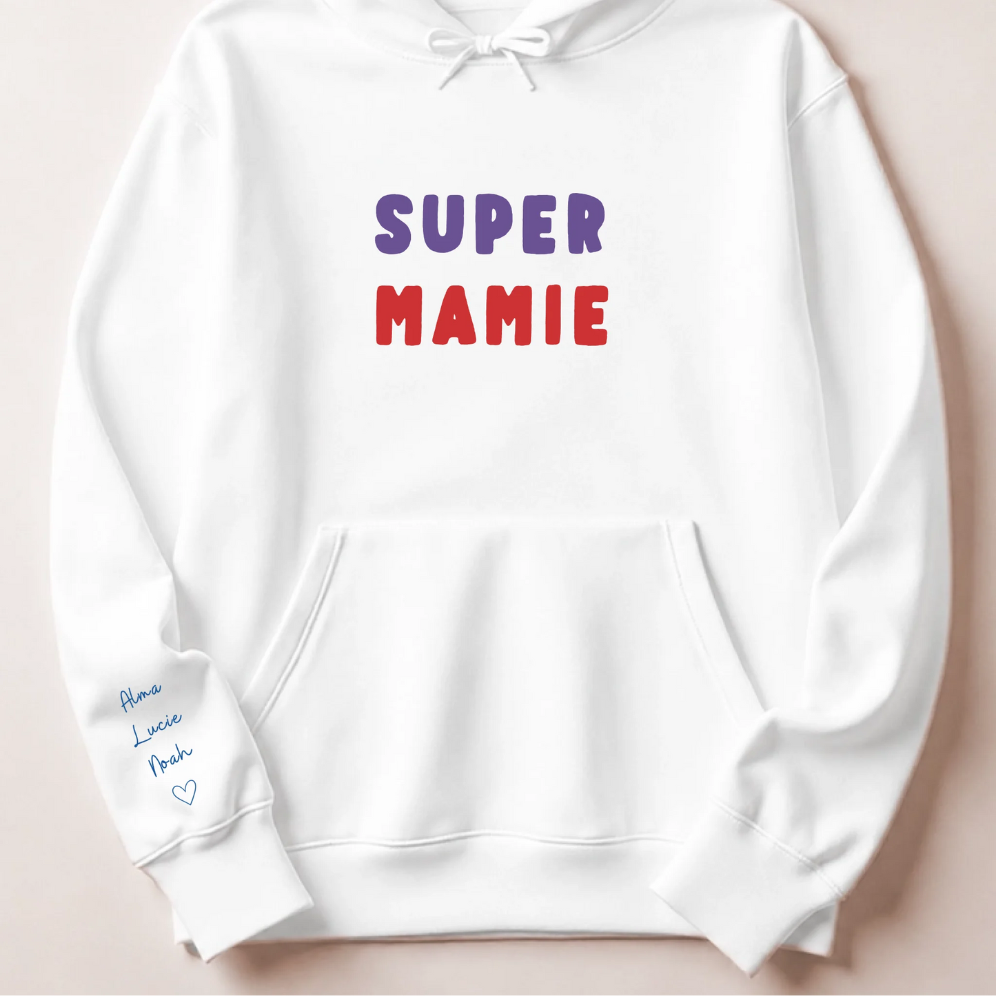 Sweat à capuche personnalisé mamie brodé - Super mamie – vue 8