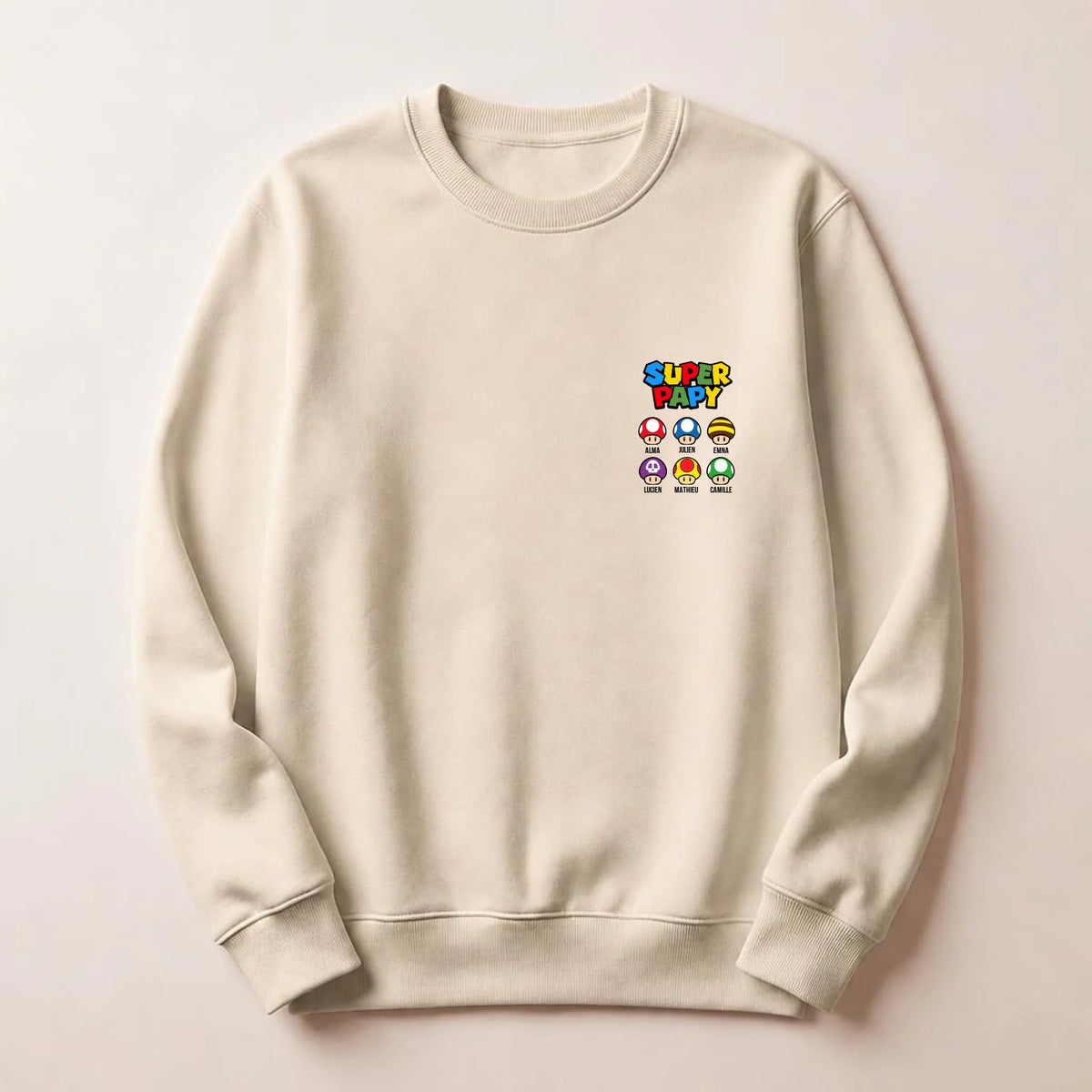Sweat à capuche personnalisé papy - Super papy et sa petite équipe – vue 13