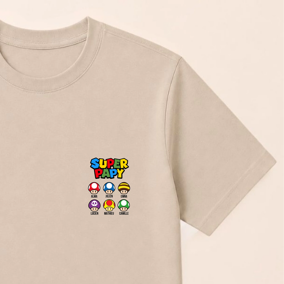 Sweat à capuche personnalisé papy - Super papy et sa petite équipe – vue 21