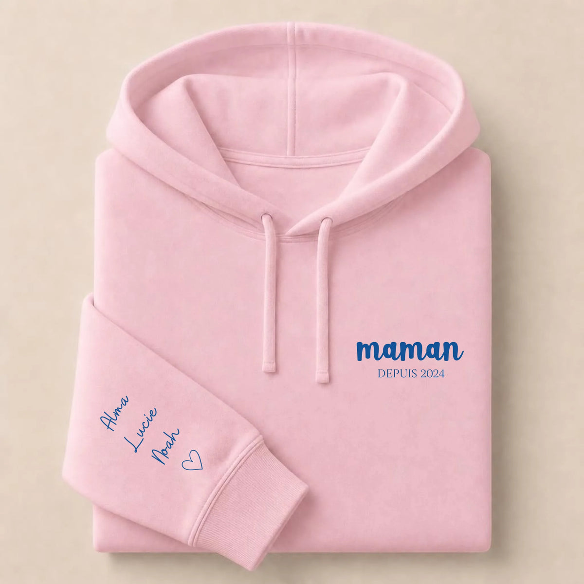 Sweat à capuche personnalisé maman - Maman depuis – vue 10
