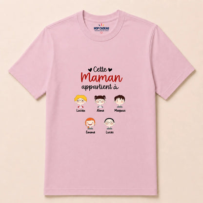 T-shirt Maman personnalisé – Cette Maman appartient à – vue 14