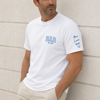 T-shirt brodé personnalisé DAD – vue extérieure rapprochée