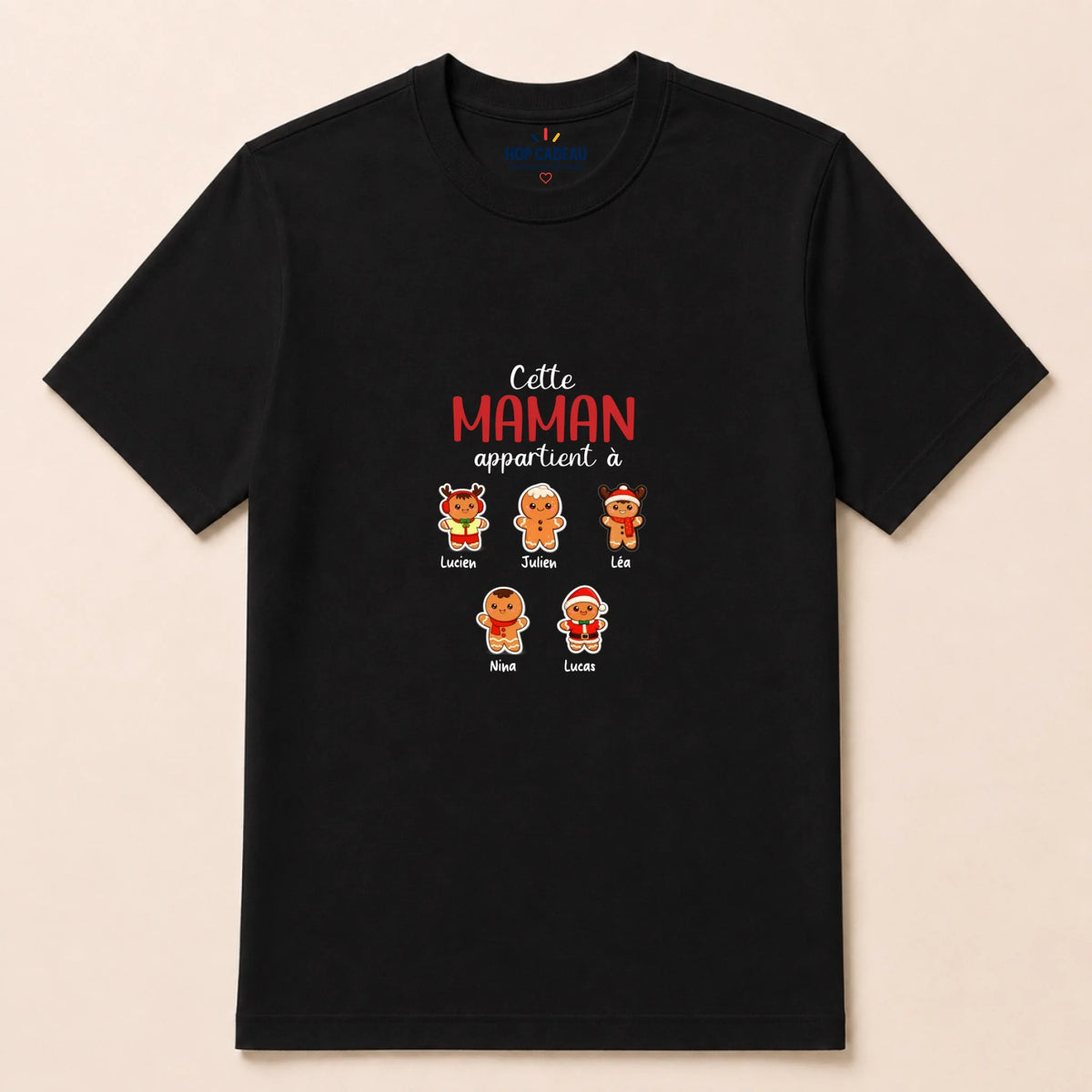 T-shirt de Noël Maman personnalisé – Pain d’épice – vue 4