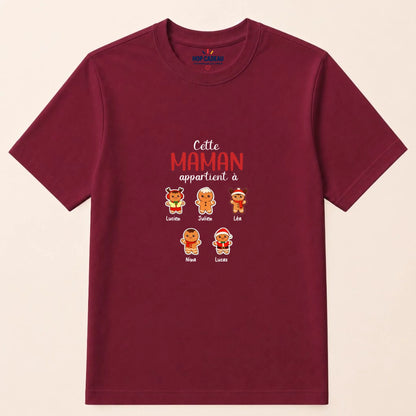 T-shirt de Noël Maman personnalisé – Pain d’épice – vue 9