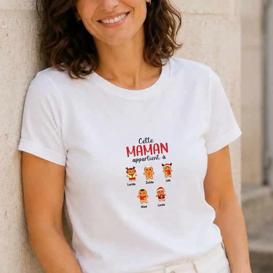 T-shirt de Noël Maman personnalisé – Pain d’épice
