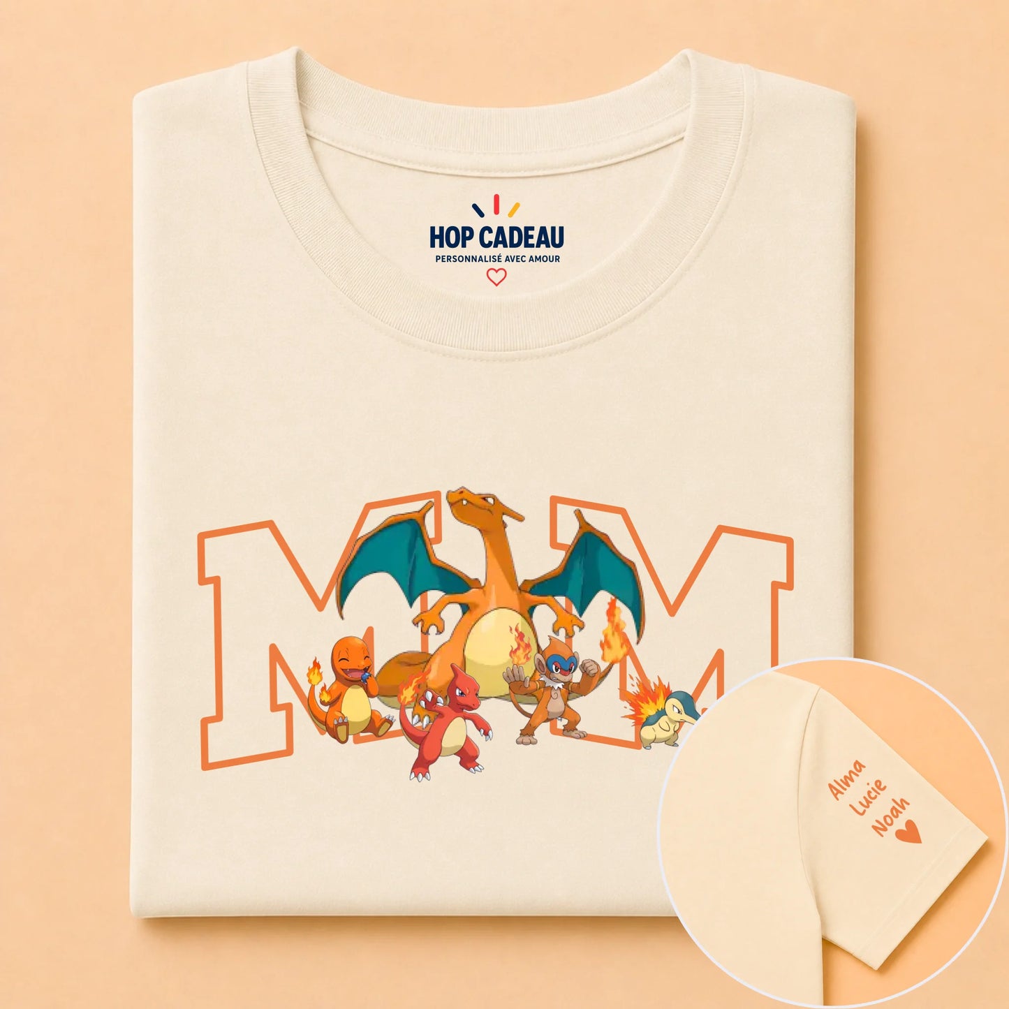 T-shirt personnalisé maman - Initiale et prénoms des enfants – vue 12