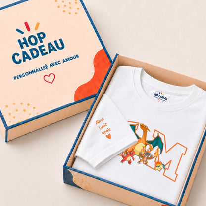 T-shirt personnalisé maman - Initiale et prénoms des enfants – vue 2
